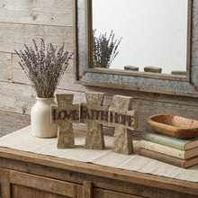 Load image into Gallery viewer, Cross Statue Tabletop Sculpture (Set of 3) - Gray
