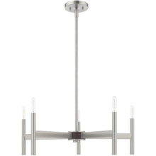 Load image into Gallery viewer, 20'' Five Light Dimmable Chandelier With Shades - Nickel / Pearl Silver
