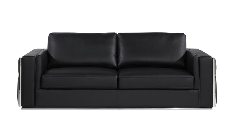Italian Leather Sofa (720446) - Black