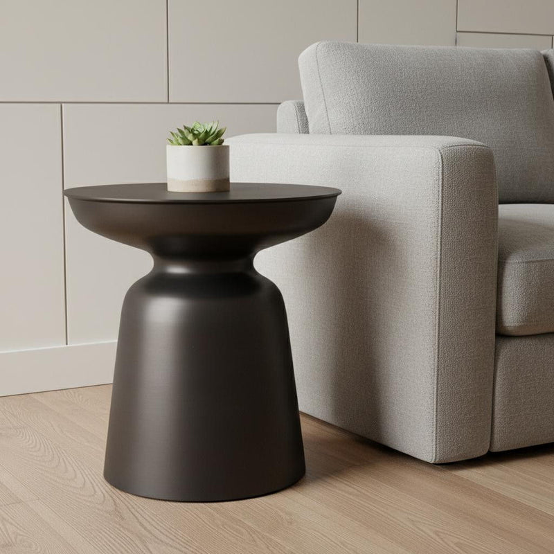 Round End Table Metal - Copper