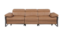 Load image into Gallery viewer, Top Grain Leather Reclining Metal USB Sofa (720330) - Chestnut
