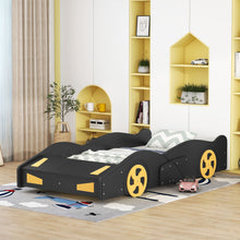 Load image into Gallery viewer, Race Car Shaped Platform Bed With Wheels And Storage
