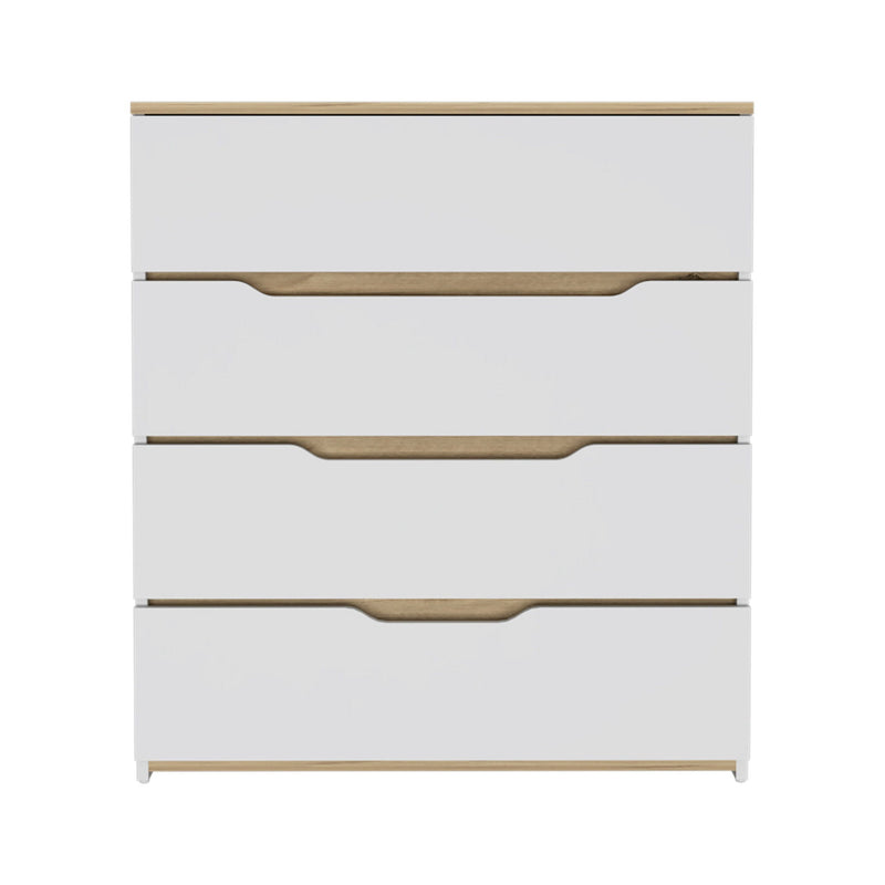 Four Drawer Standard Chest - Brown And White