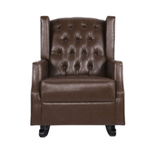 Load image into Gallery viewer, Amedou - Contemporary Tufted Wingback Rocking Chair - Dark Brown
