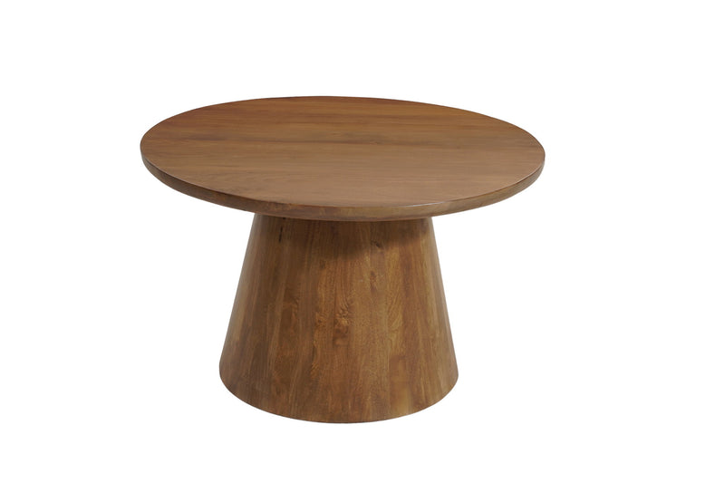 54" Solid Wood Pedestal Base Round Top Dining Table - Brown