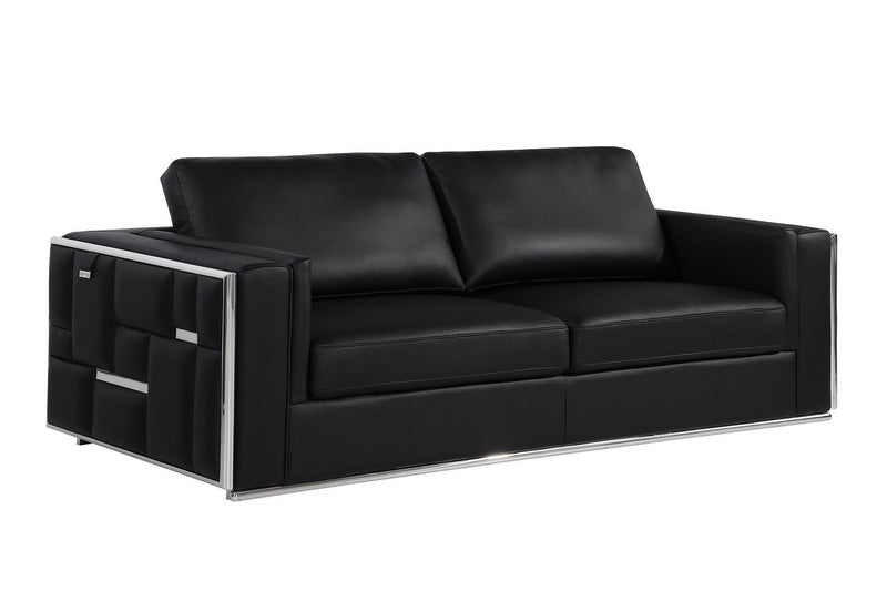 Italian Leather Sofa (720446) - Black
