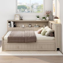 Load image into Gallery viewer, Full Size Daybed With Storage Shelves And Trundle - Ancient White
