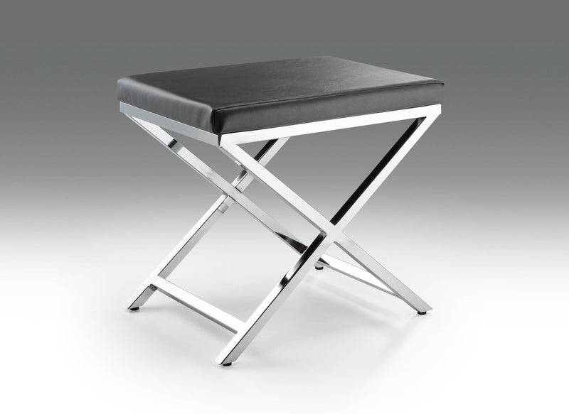 21" Contemporary Faux Leather Vanity Chair - Gray