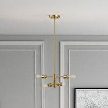 Load image into Gallery viewer, Trellis - 4 Lights Modern Gold Chandelier Vintage Pendant Fixture For Living Room - Clear / Gold
