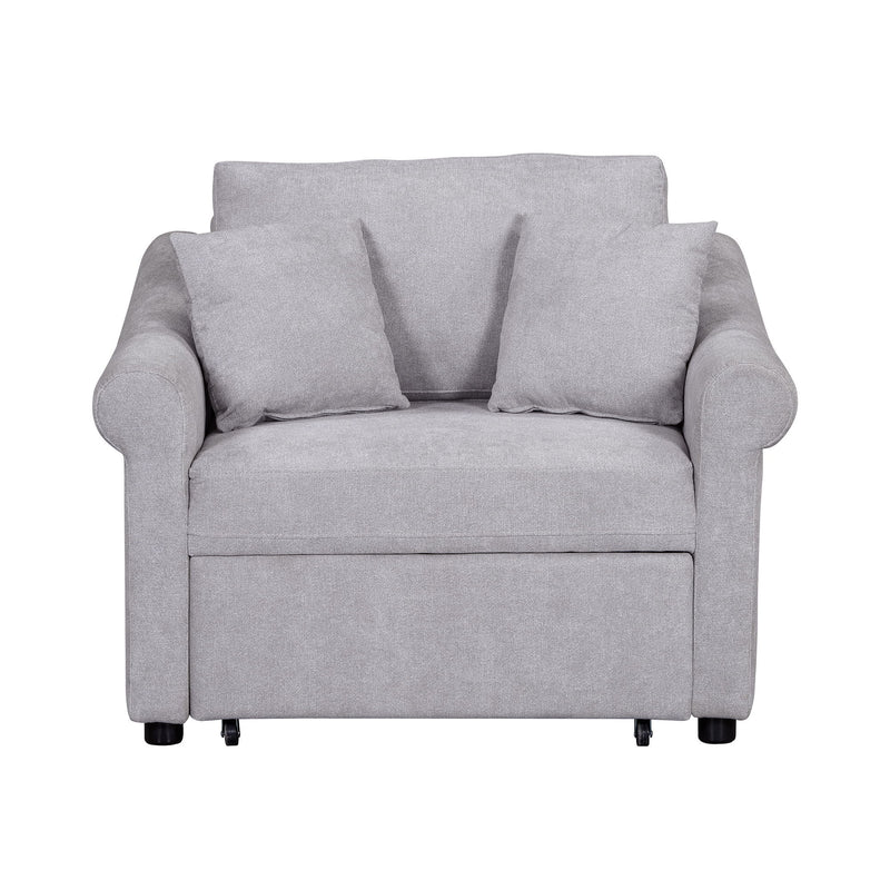 Convertible Sleeper Chair With Adjustable Backrest, 3 In 1 Lounger Chair Turns Into Bed, Single Bed For Living Room