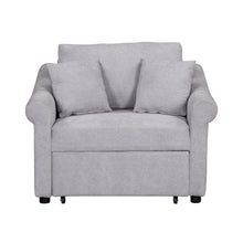 Load image into Gallery viewer, Chenille Convertible Sleeper Chair With Adjustable Backrest, 3 In 1 Lounger Chair Turns Into Bed, Single Bed For Living Room
