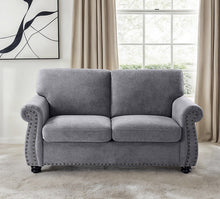Load image into Gallery viewer, Soft Loveseat, Upholstered 2 Seater Couch, Loose Back Cushions And Turned Legs
