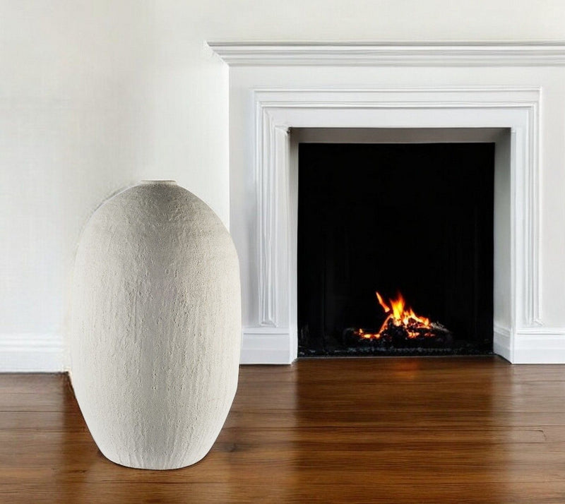 Cylinder Floor Vase (392189) - White