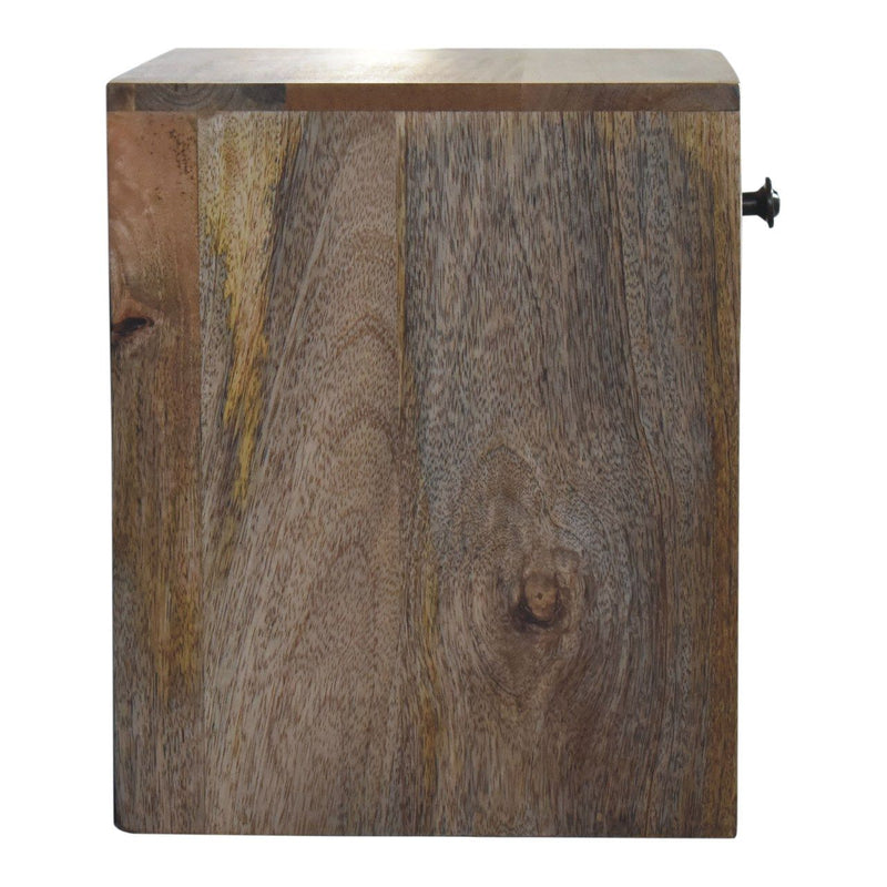 12" Modern Solid Wood Square One Drawer Floating Nightstand - Brown