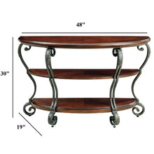 Load image into Gallery viewer, Sofa Table With Open Bottom Shelf And Ornate Scroll Detail Legs - Brown Multi
