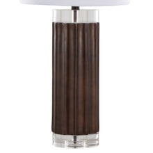 Load image into Gallery viewer, Cylinder - Fluted Contemporary Table Lamp (Set of 2) - Brown / Clear / White
