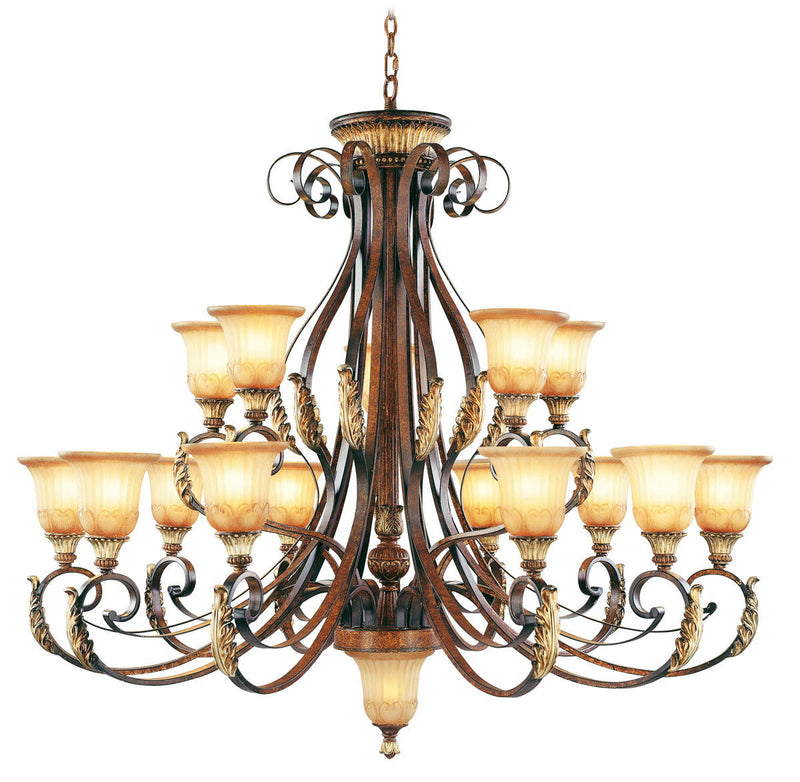 47" Multi Light Dimmable Chandelier With Shades - Bronze