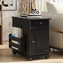 Load image into Gallery viewer, Vintage Flip Top Side Table With USB Ports
