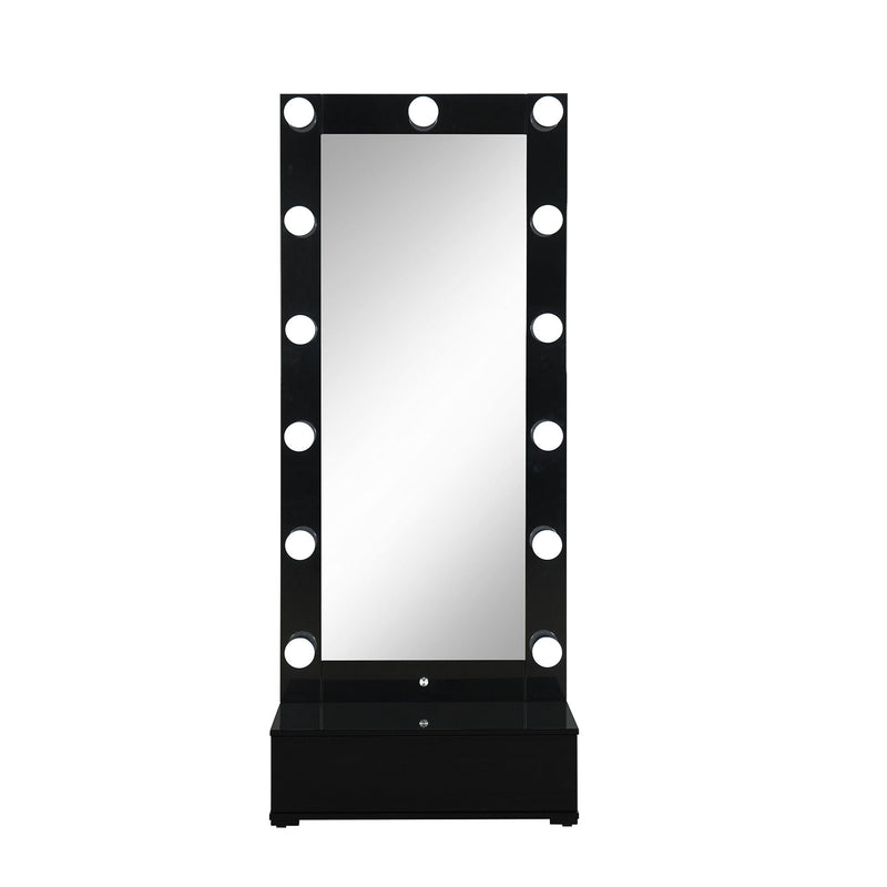 74" Lighted Freestanding Framed Full Length Mirror - Black