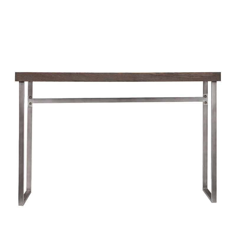 Distressed Sled Console Table - Gray / Brown / Silver