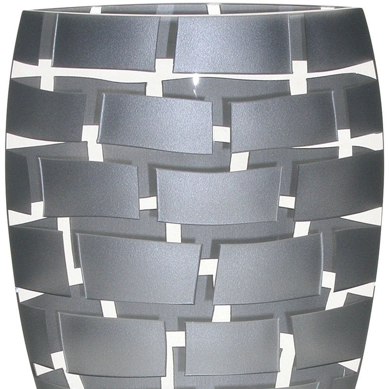 Geometric Oval Free Table Vase - Silver / Silver
