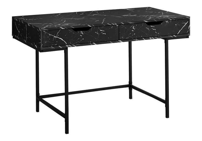 47" Wood And Metal H-Shape Computer Desk With Two Drawers - Black And White