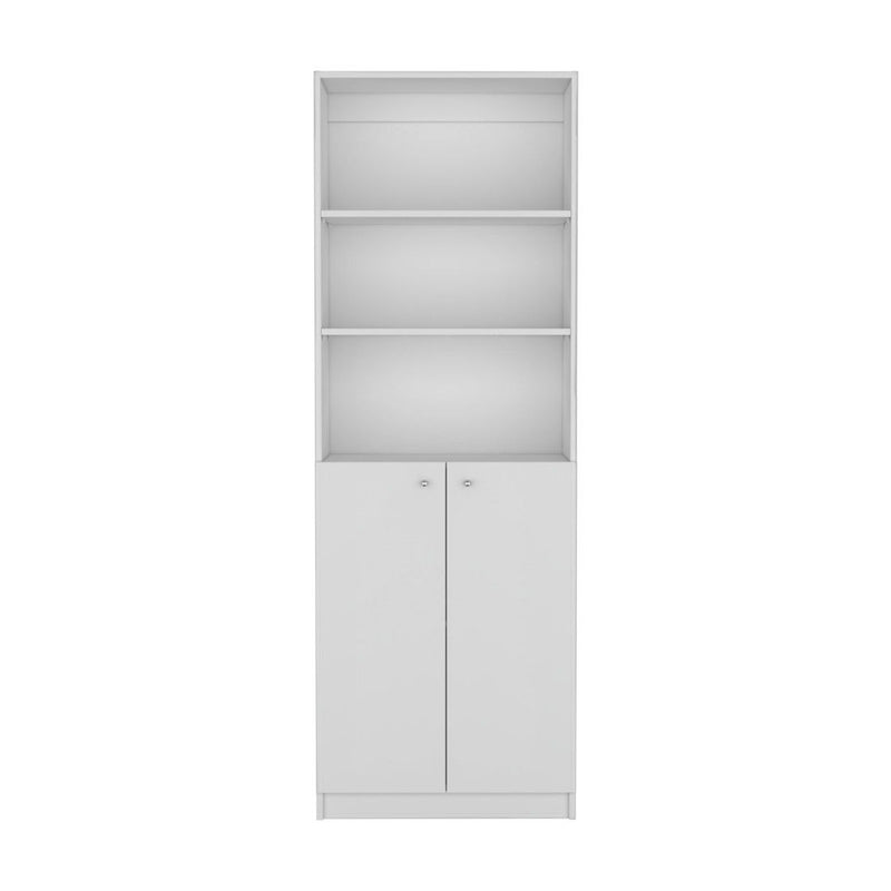 Three Tier Bookcase With Two Doors (546595) - White