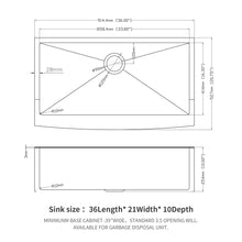 Load image into Gallery viewer, Farmhouse Kitchen Sink, Stainless Steel, Apron Front
