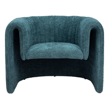 Load image into Gallery viewer, 37" Modern marine Sherpa And Upholstered Tufted Arm Chair - Teal Blue
