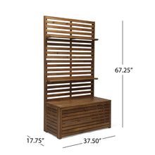 Load image into Gallery viewer, Storage Bench With Rack - Teak

