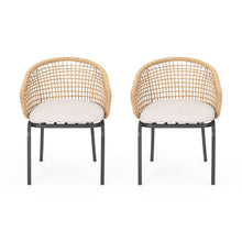 Load image into Gallery viewer, Outdoor Wicker Chair With Powder Coated Iron Legs
