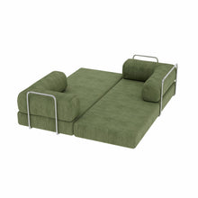 Load image into Gallery viewer, Corduroy Convertible Futon Sleeper Sofa - Green
