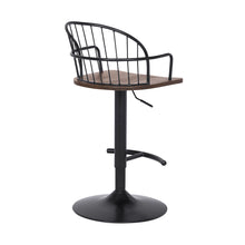 Load image into Gallery viewer, Iron Low Back Adjustable Height Bar Chair - Brown And Black
