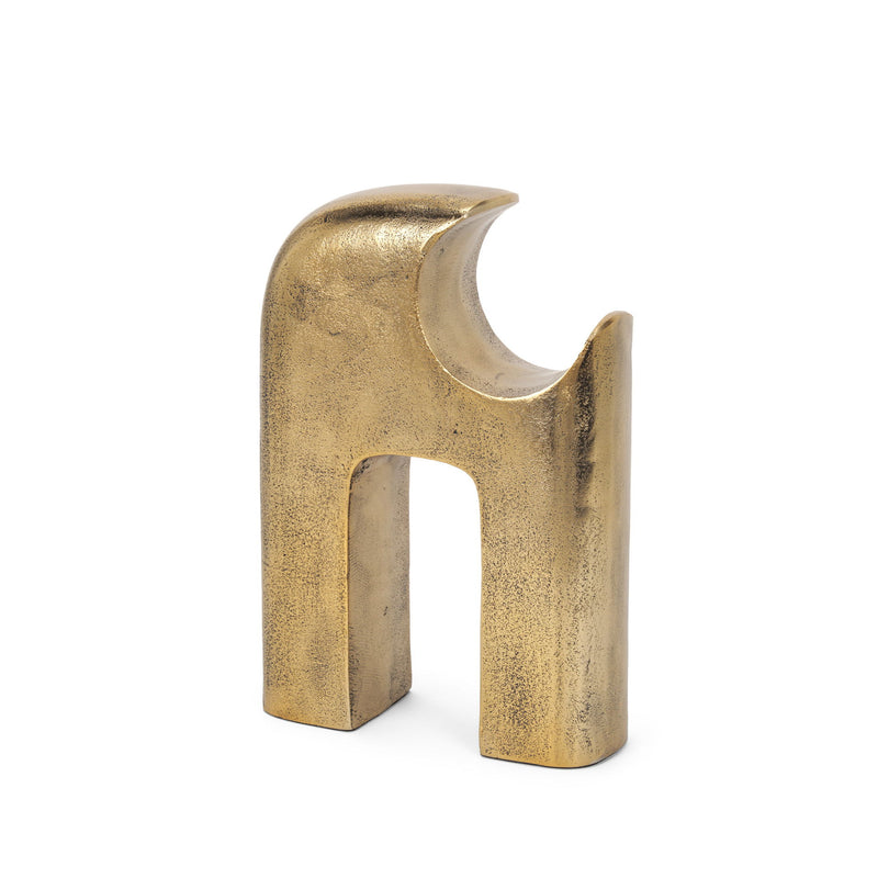 Modern Abstract Tabletop Sculpture - Antiqued Brass