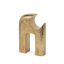 Load image into Gallery viewer, Modern Abstract Tabletop Sculpture - Antiqued Brass
