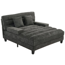 Load image into Gallery viewer, Chaise Bed Lounge Sofa Chair With Adjustable Backrest And LED Light Strip - Gray

