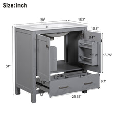 Load image into Gallery viewer, Bathroom Vanity With Single Sink, Combo Cabinet Undermount Sink, Bathroom Storage Cabinet With Two Doors And A Drawer, Soft Closing, Multifunctional Storage, Solid Wood Frame
