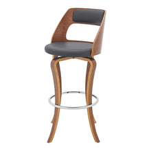 Load image into Gallery viewer, 39" Faux Leather Swivel Bar Height Bar Chair - Gray / Brown
