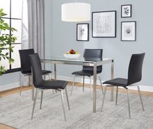 Load image into Gallery viewer, Fuji Mason - Upholstered Swivel Contemporary Dining Set Dining Set, Glass, 5 Piece
