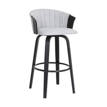 Load image into Gallery viewer, Fabric Swivel Counter Height Bar Chair - Light Gray And Black
