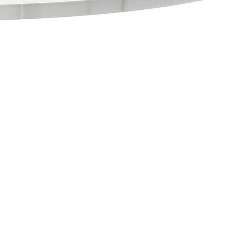 36" Rounded Metal Pedestal Base Dining Table - White