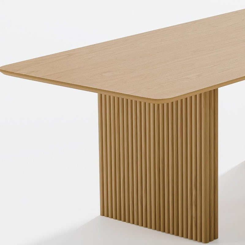 79" Wood Double Pedestal Base Dining Table - Natural