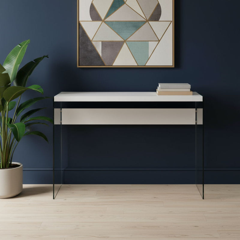 Solid Console Table - White And Clear