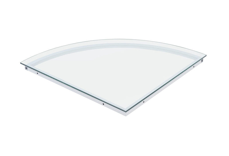 Corner Computer Desk - Clear / White