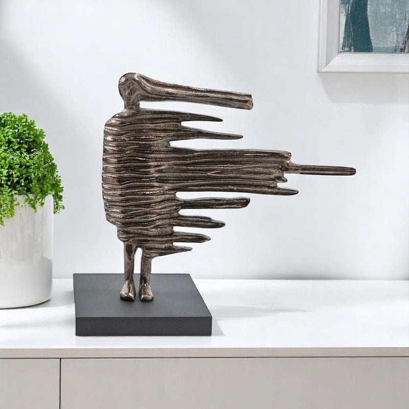 Blown Away Woman Tabletop Sculpture - Bronze