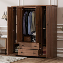 Load image into Gallery viewer, 4 Door Wardrobe Armoire With 2 Drawers

