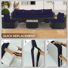 Load image into Gallery viewer, Cushion Covers For 7 Piece Wicker Sectional Sofa, 14 Pack Seat And Back Slipcovers With Zipper
