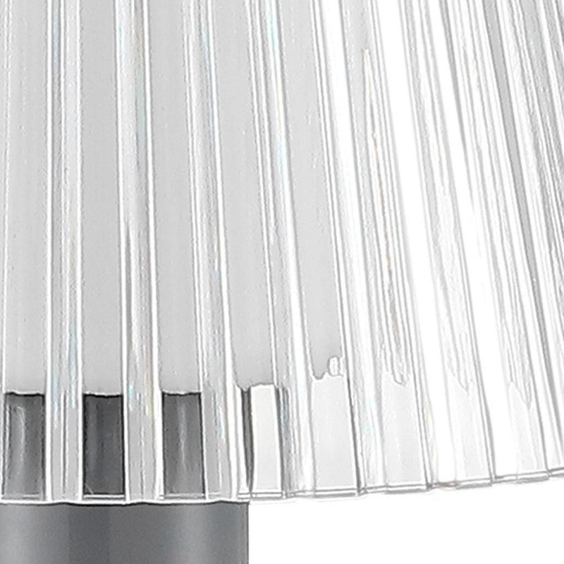 USB Table Lamp With Empire Shade - Gray
