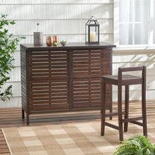 Load image into Gallery viewer, Bar Table With Slat Panel Design - Dark Brown
