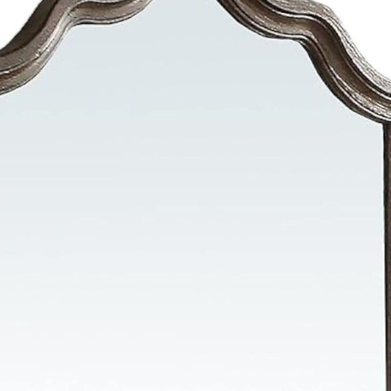 Distressed Finish Beveled Wall Mirror - Gray